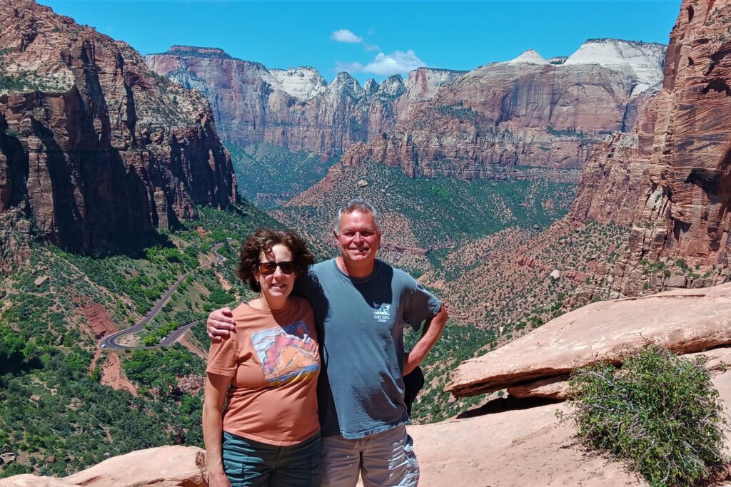 Karen and Steve on Zion Canyon Overlook Trail