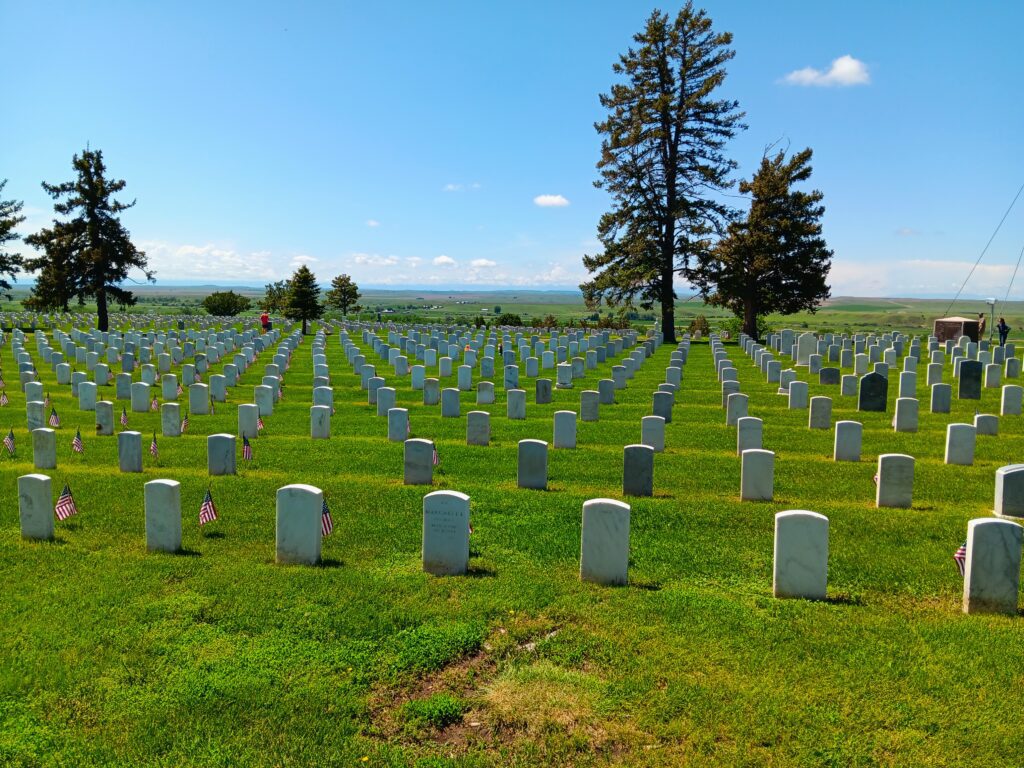 View of Custer National Cemetary at Little Bighorn Battlefield