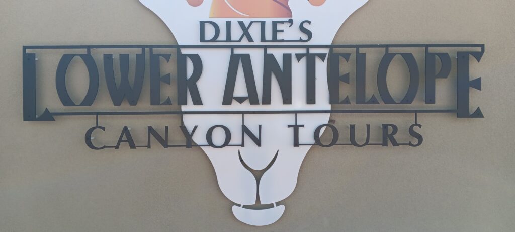 Dixie's Lower Antelope Canyon Tours sign