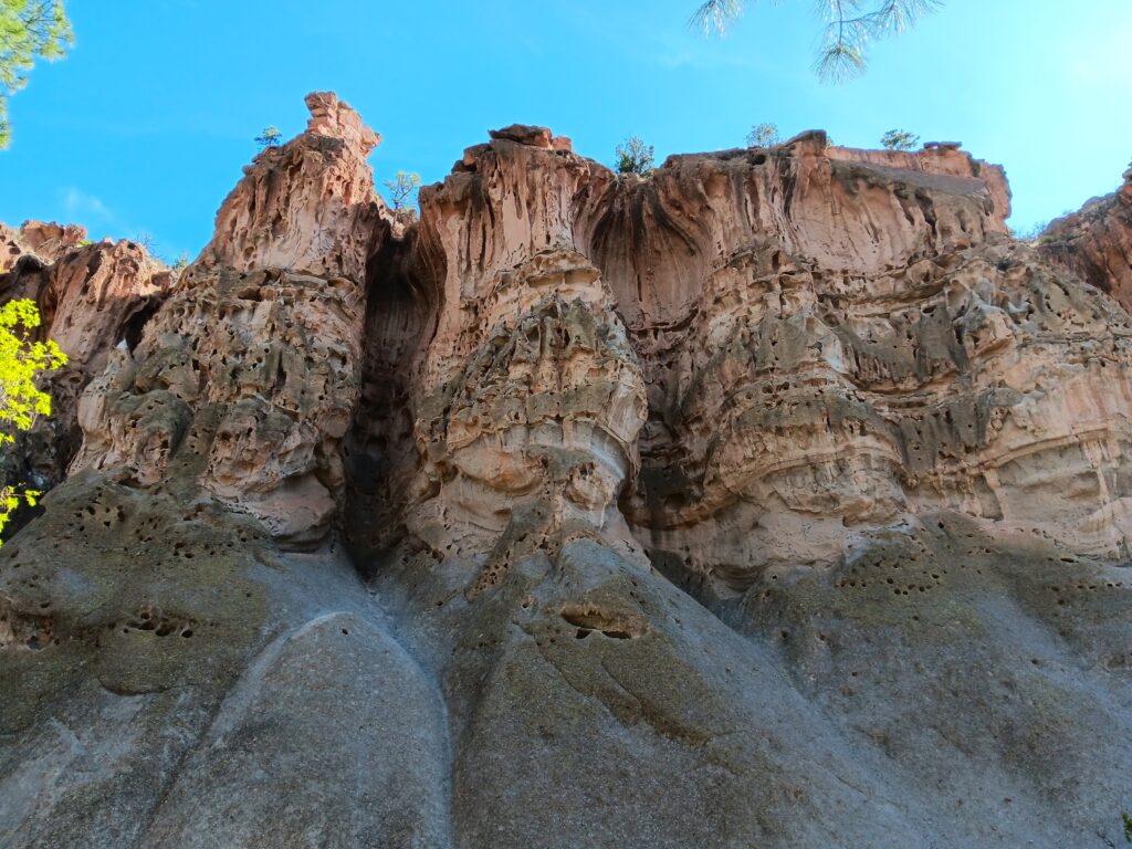 View of cliffs at Bandelier National Monument