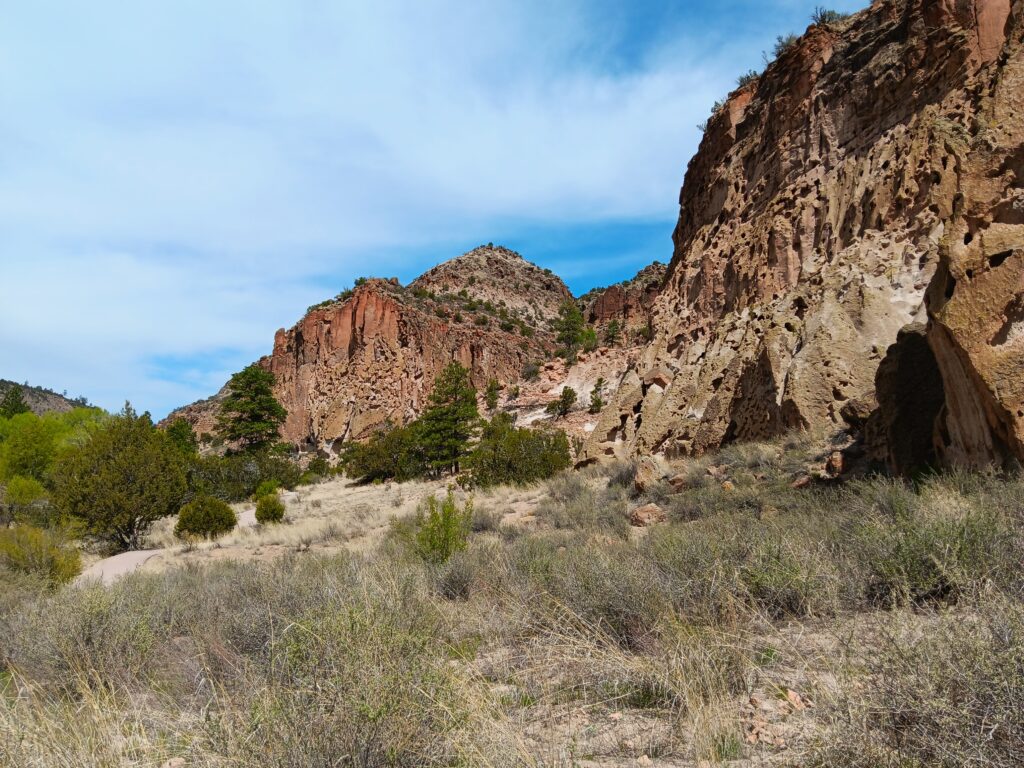 View of cliffs at Bandelier National Monument
