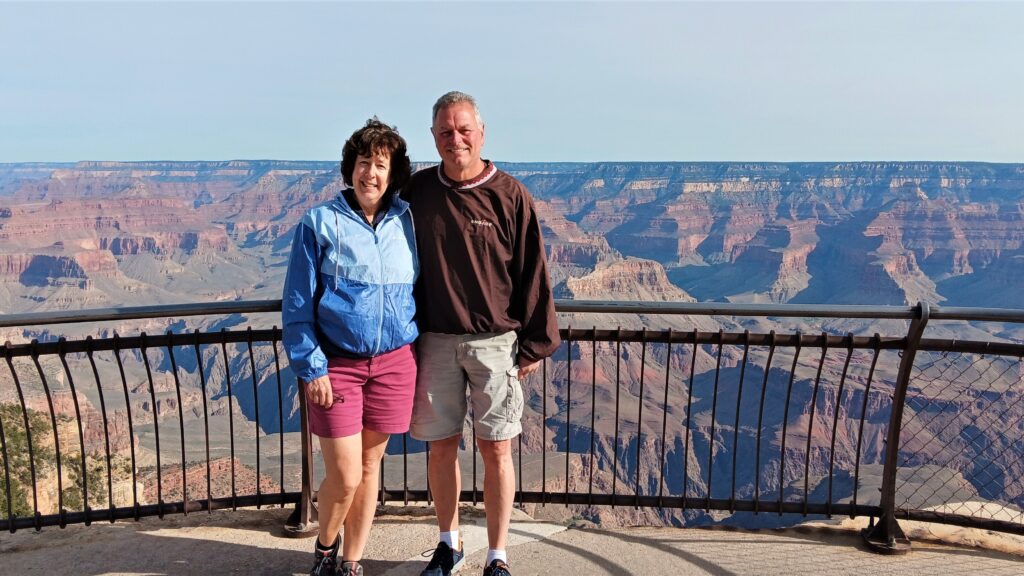Karen and Steve at Mather Point at Grand Canyon National Park