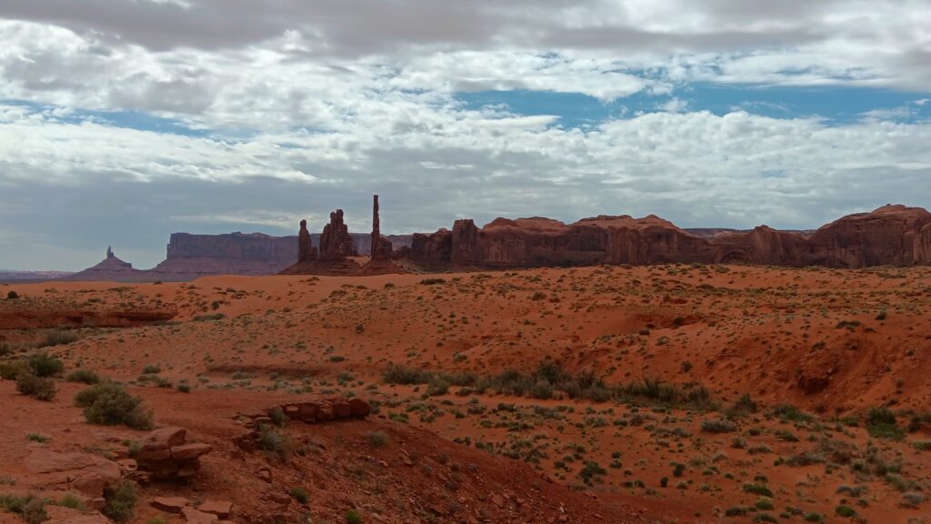 View of spires at Monument Valley