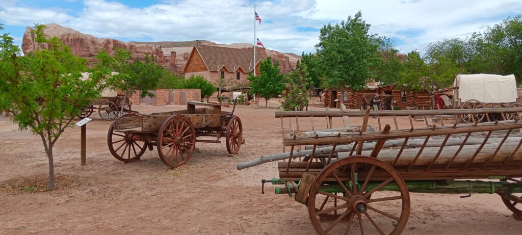 Wagons at Bluff Fort Historic Site