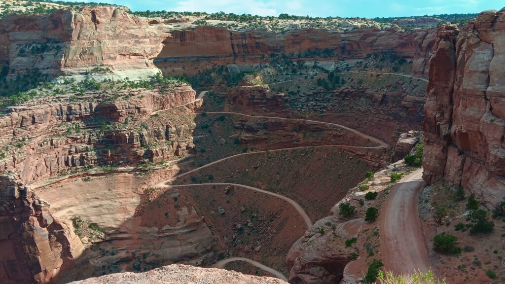 Switchbacks on road in Canyonlands National Park