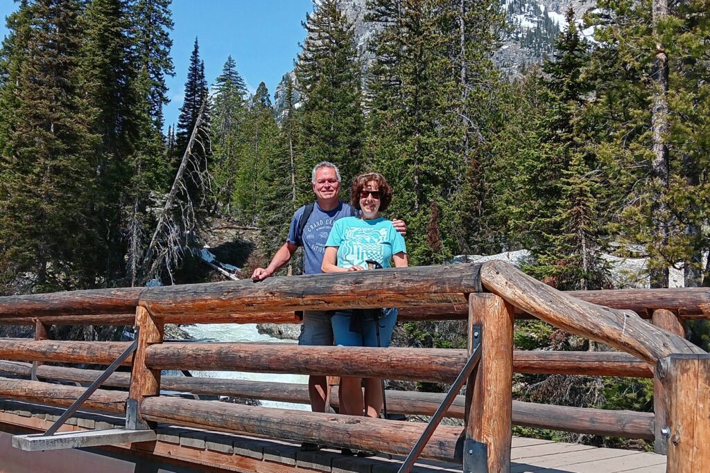 Karen and Steve hiking at Grand Teton National Park