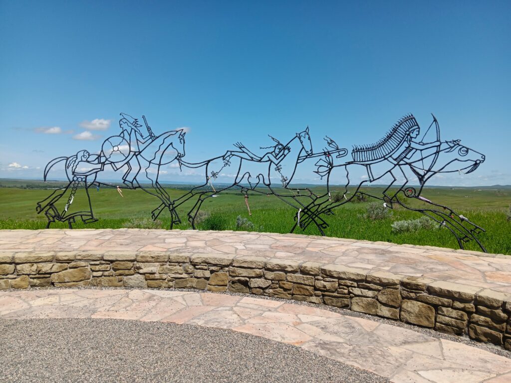 Sculpture at Indian Memorial at Little Bighorn Battlefield National Monument