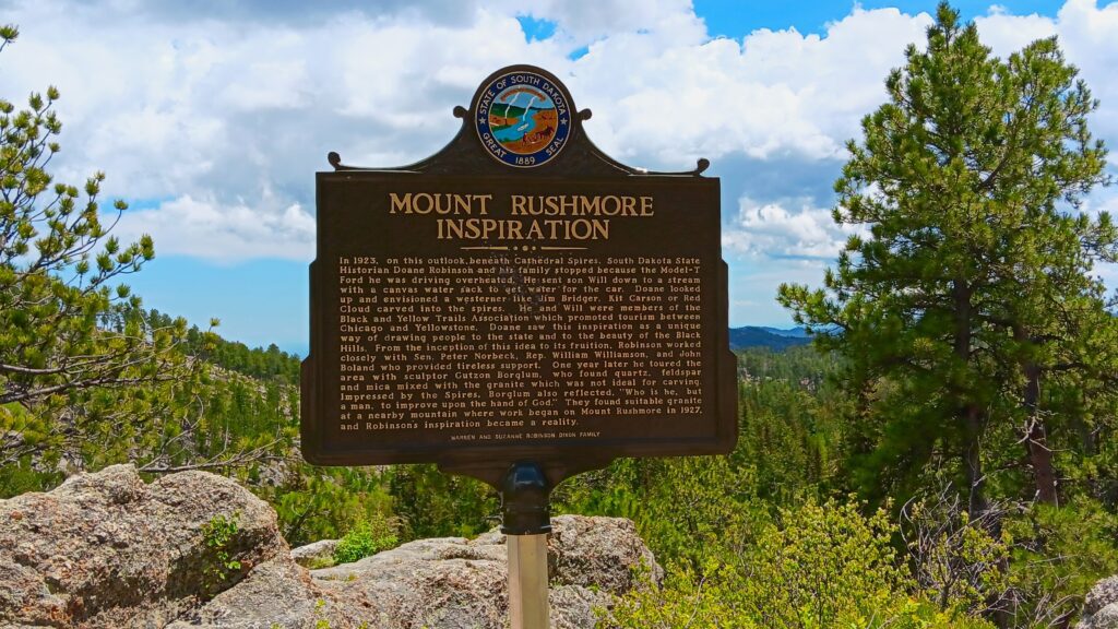 Sign for Mount Rushmore Inspiration at Custer State Park